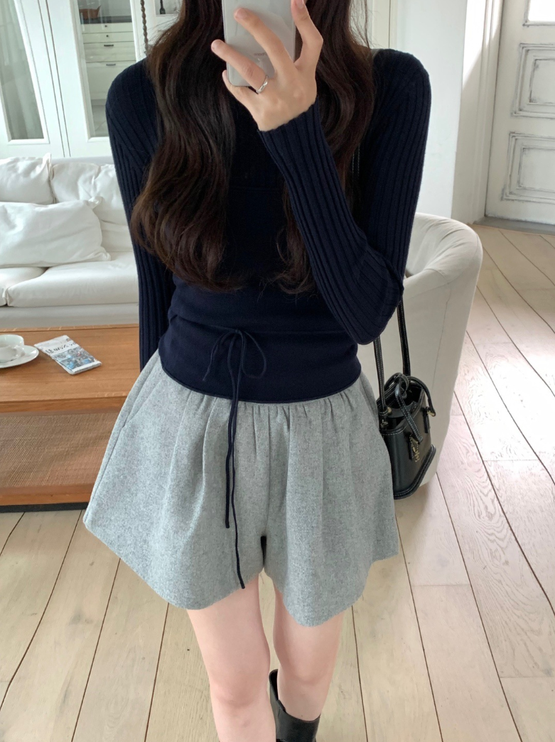 リブコンビウエストリボントップス