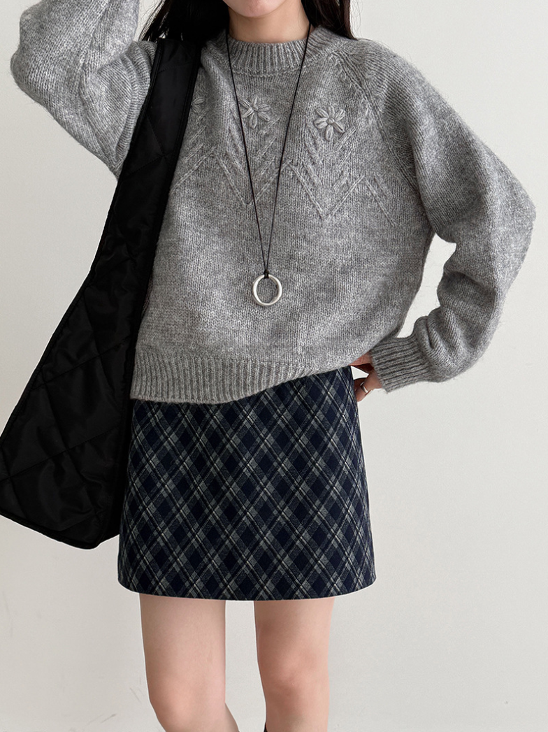 チェックAラインミニスカート