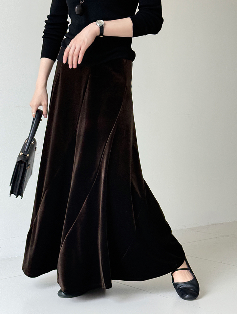 ベロアフレアロングスカート