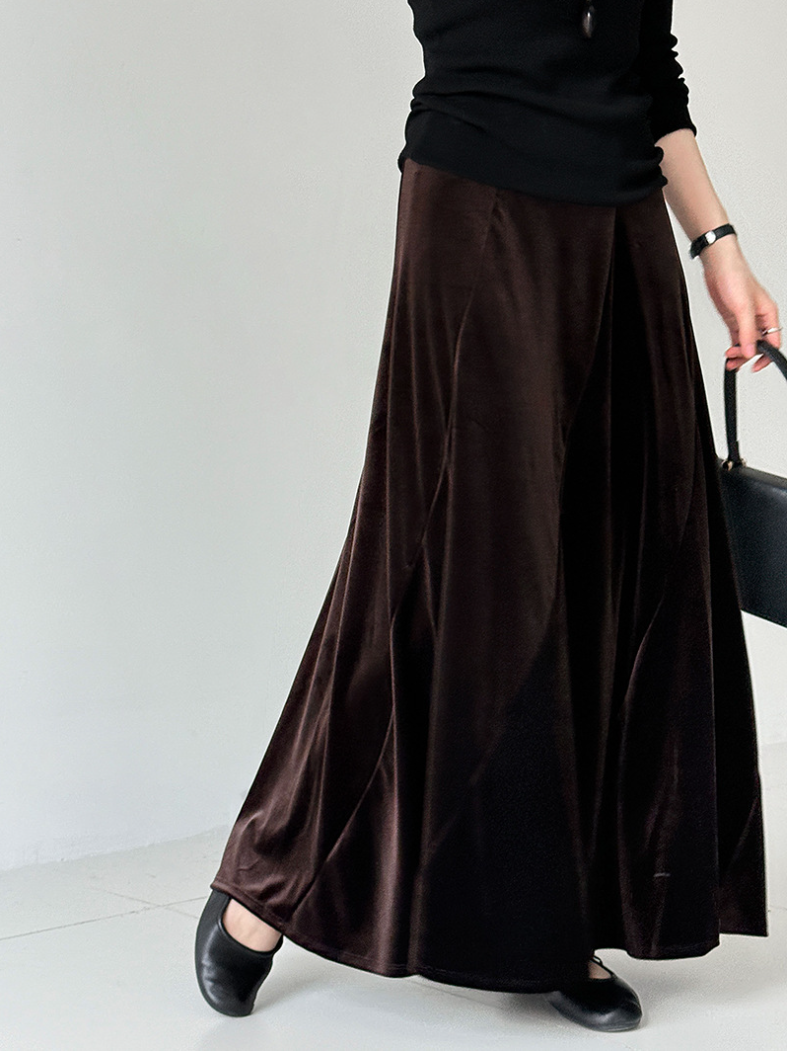 ベロアフレアロングスカート