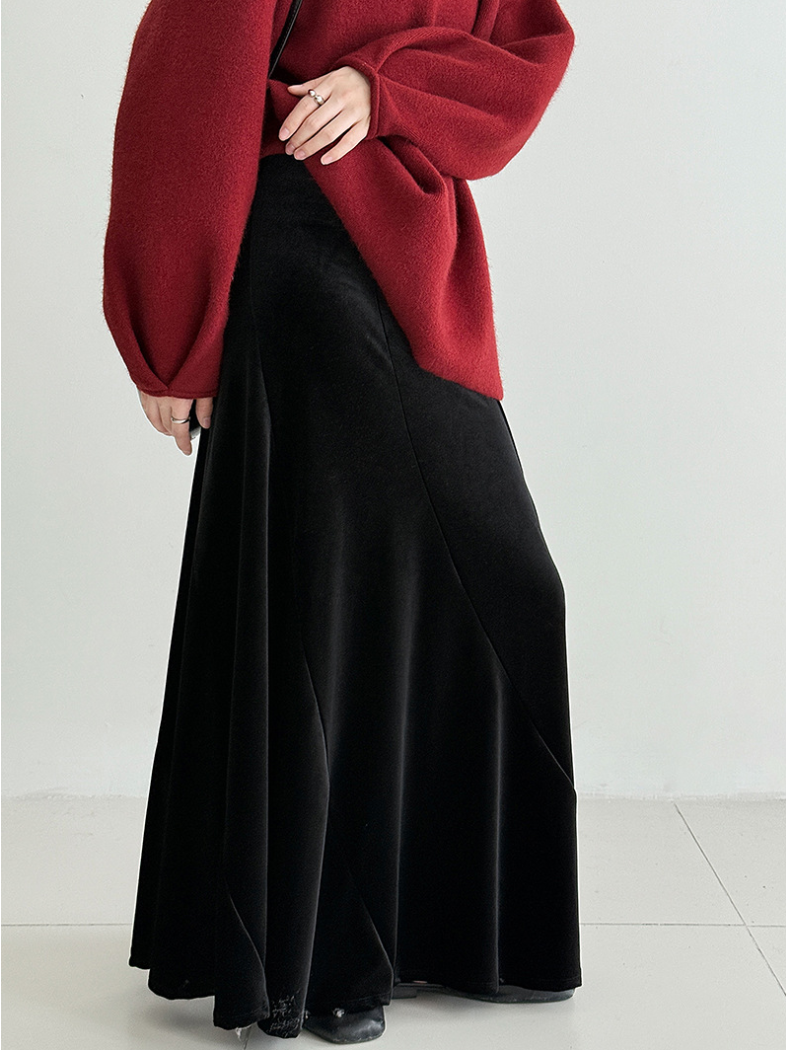 ベロアフレアロングスカート