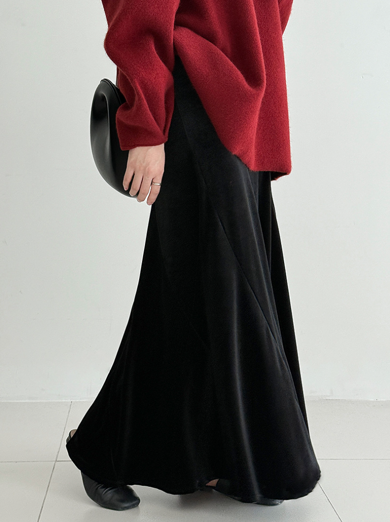 ベロアフレアロングスカート