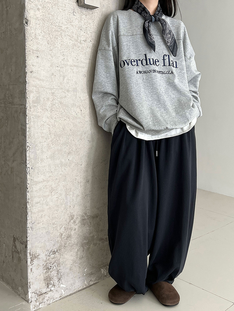 ロゴプリントオーバースウェット