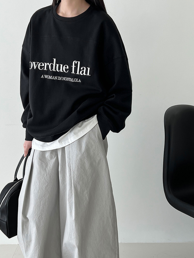 ロゴプリントオーバースウェット