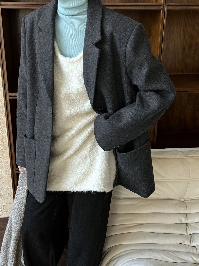 ボアタッチニットベストワンピース