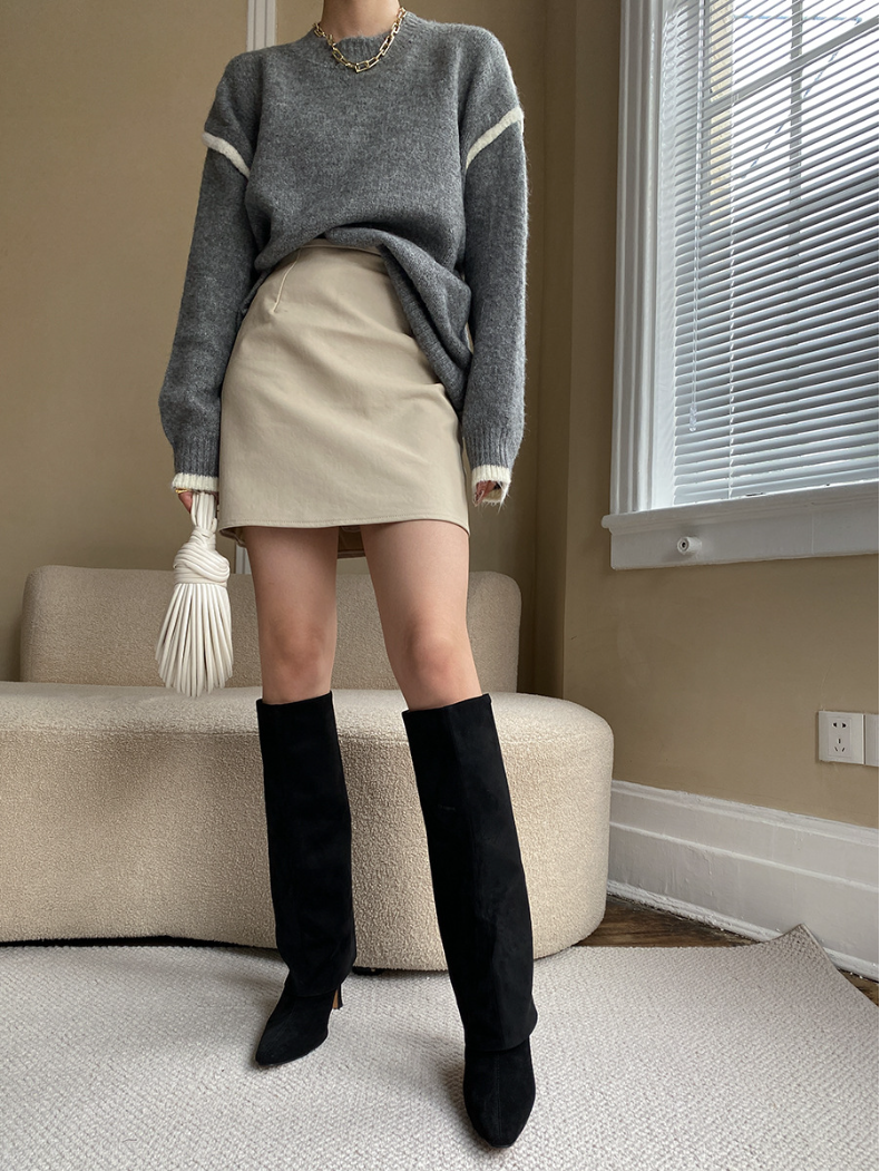 フェイクレザーミニスカート