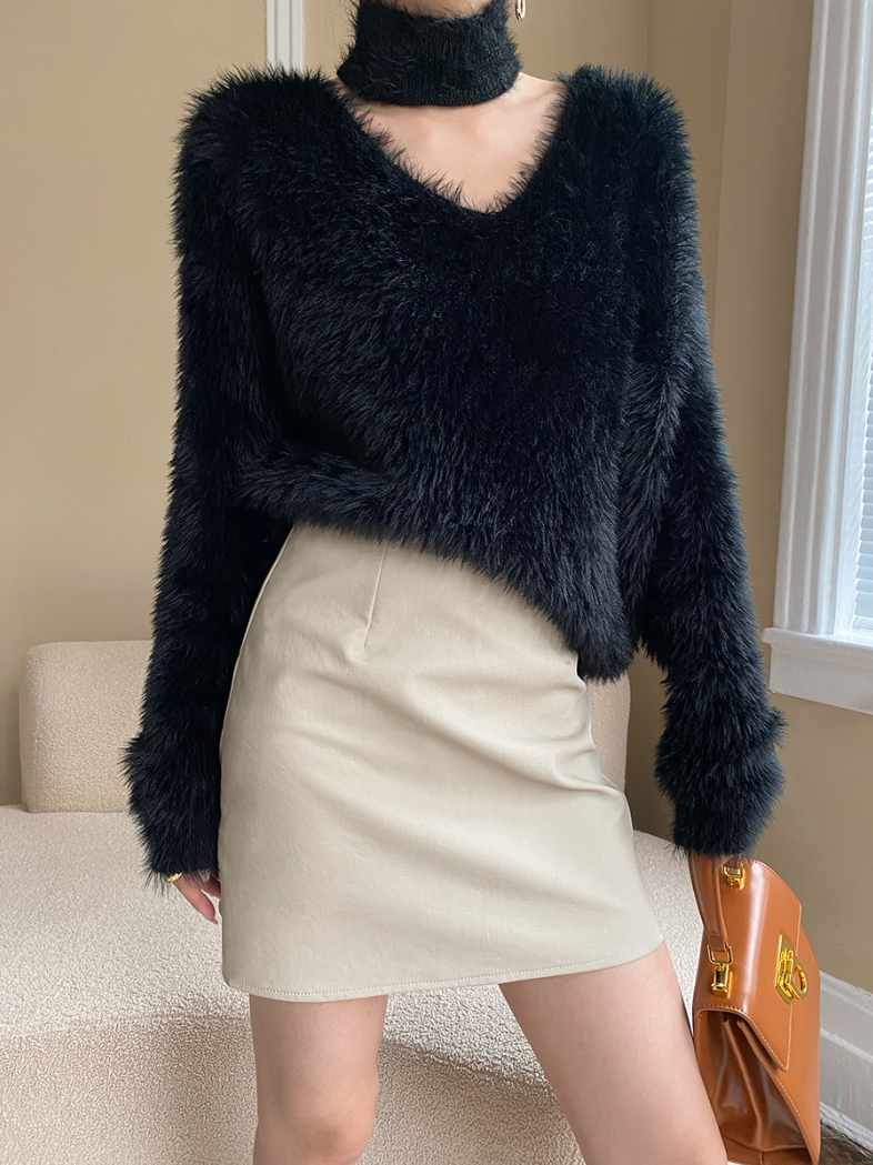 フェイクレザーミニスカート