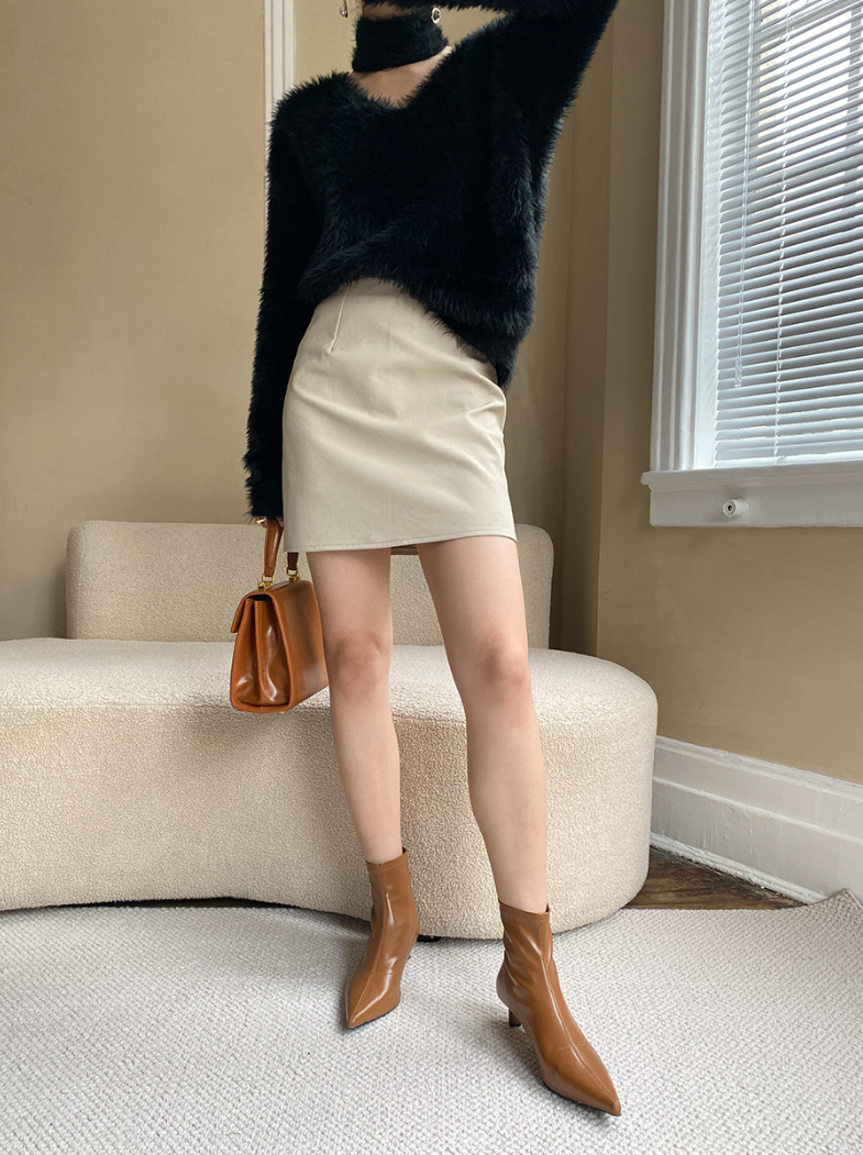 フェイクレザーミニスカート