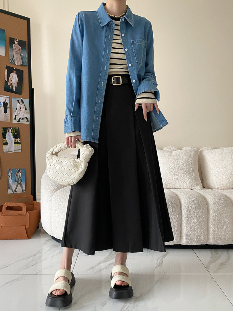 ワッフルボーダーカットソー