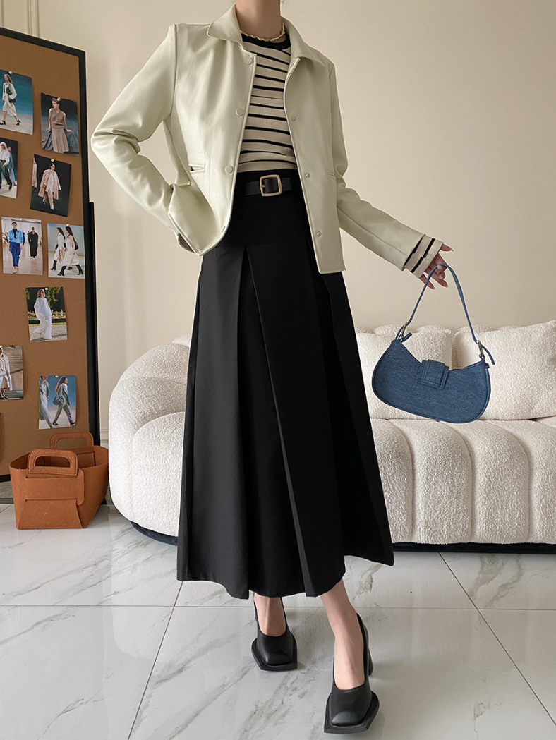 ワッフルボーダーカットソー