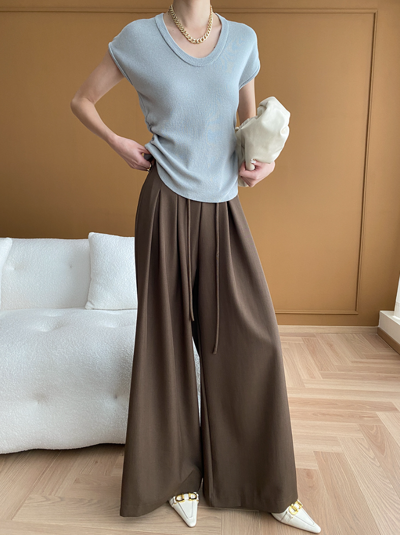 【10/31(金)PM12:00~販売START】タックデザインハイウエストワイドパンツ