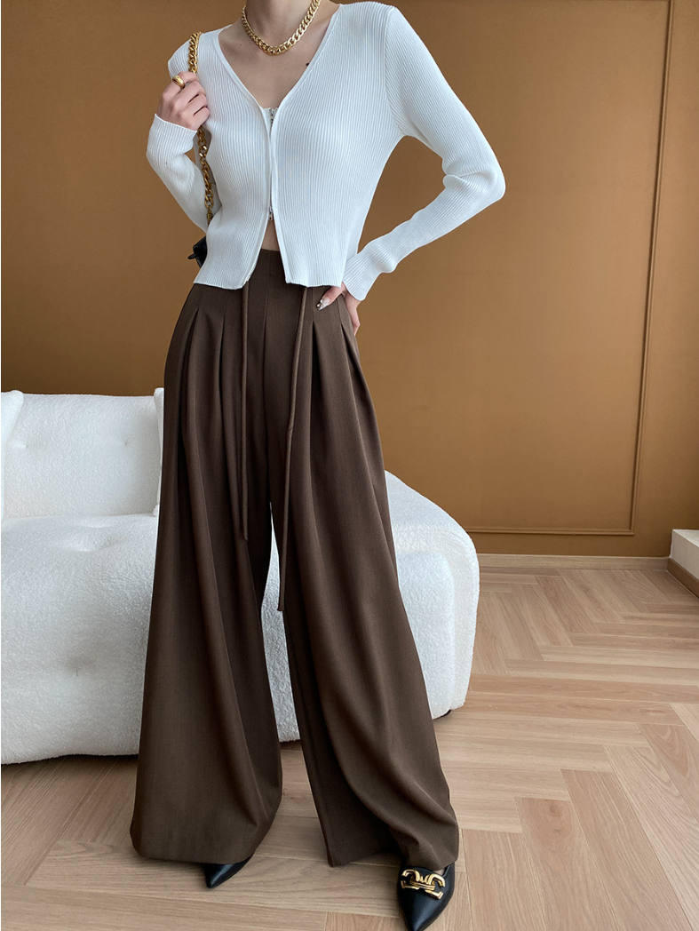 【10/31(金)PM12:00~販売START】タックデザインハイウエストワイドパンツ