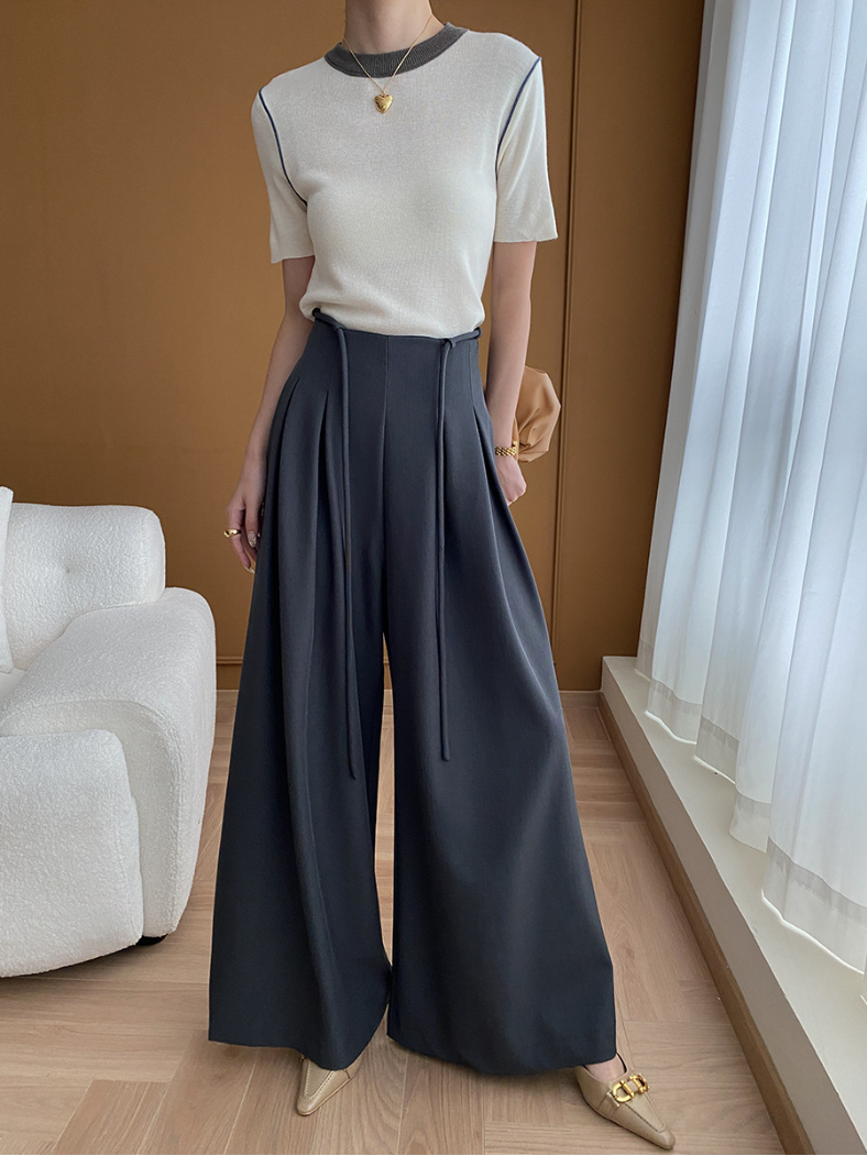 【10/31(金)PM12:00~販売START】タックデザインハイウエストワイドパンツ