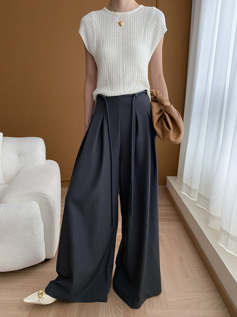 【10/31(金)PM12:00~販売START】タックデザインハイウエストワイドパンツ