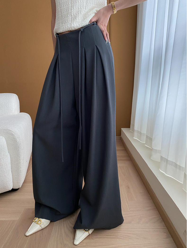 【10/31(金)PM12:00~販売START】タックデザインハイウエストワイドパンツ