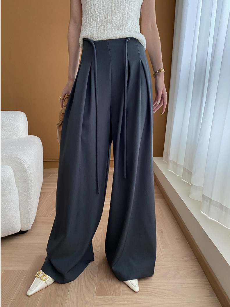 【10/31(金)PM12:00~販売START】タックデザインハイウエストワイドパンツ