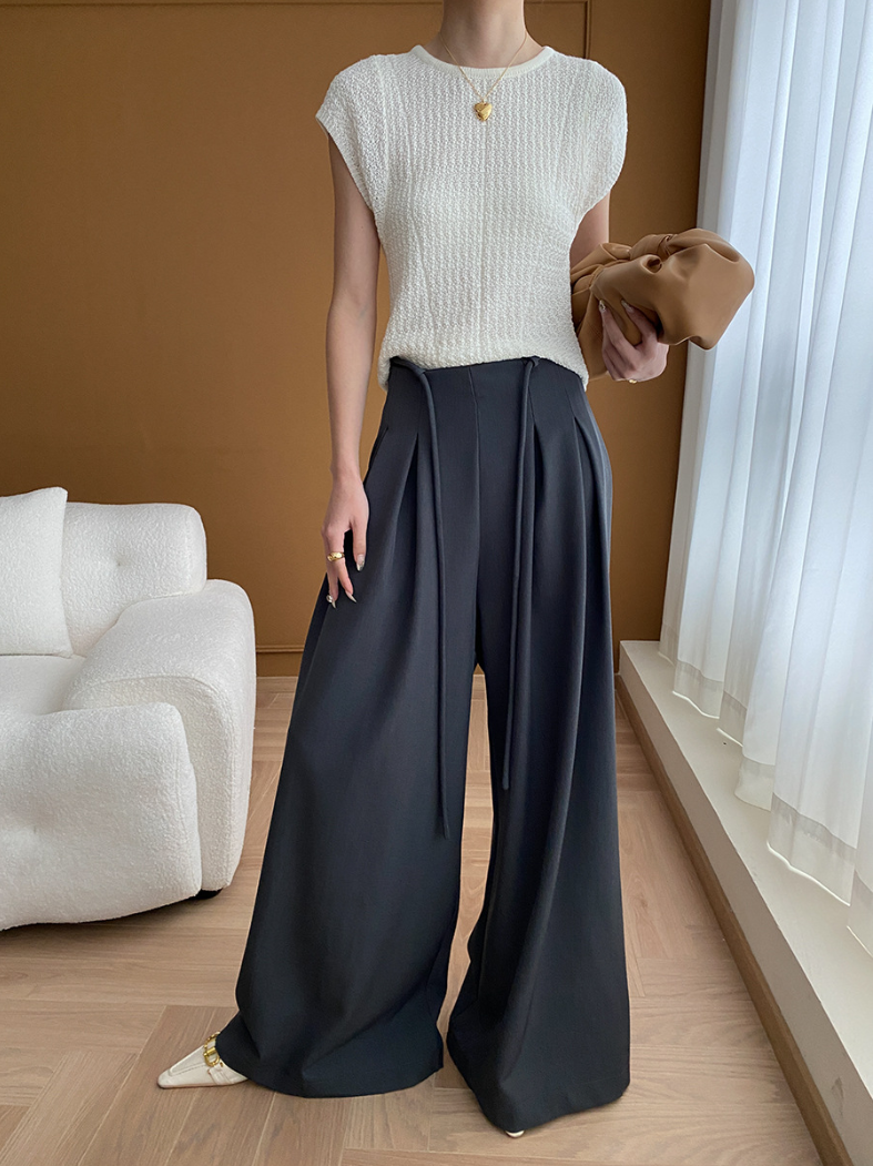 【10/31(金)PM12:00~販売START】タックデザインハイウエストワイドパンツ