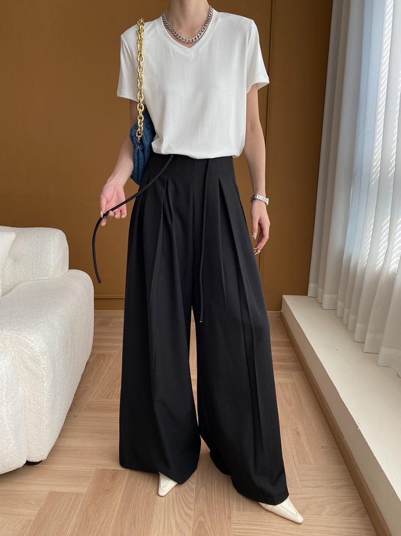 【10/31(金)PM12:00~販売START】タックデザインハイウエストワイドパンツ