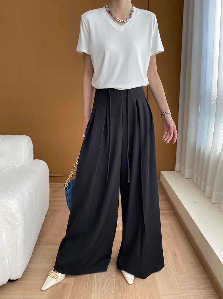 【10/31(金)PM12:00~販売START】タックデザインハイウエストワイドパンツ