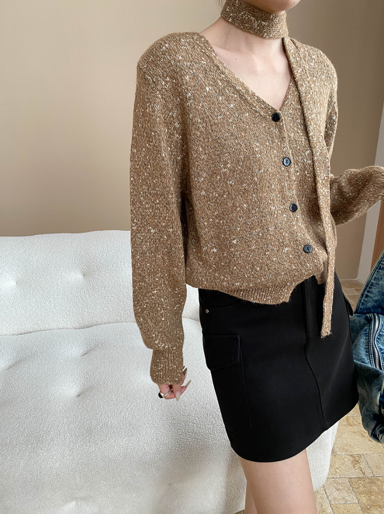 タイリボンVネックカーディガン