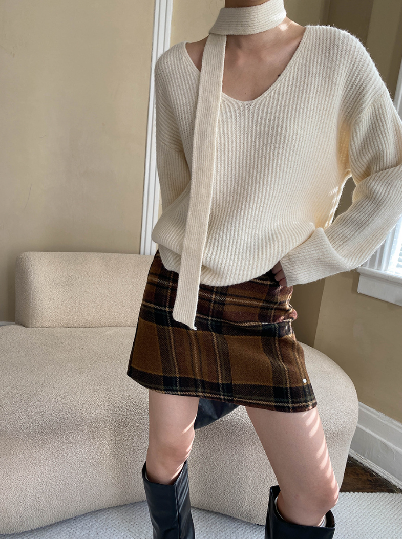 チェックツイードミニスカート