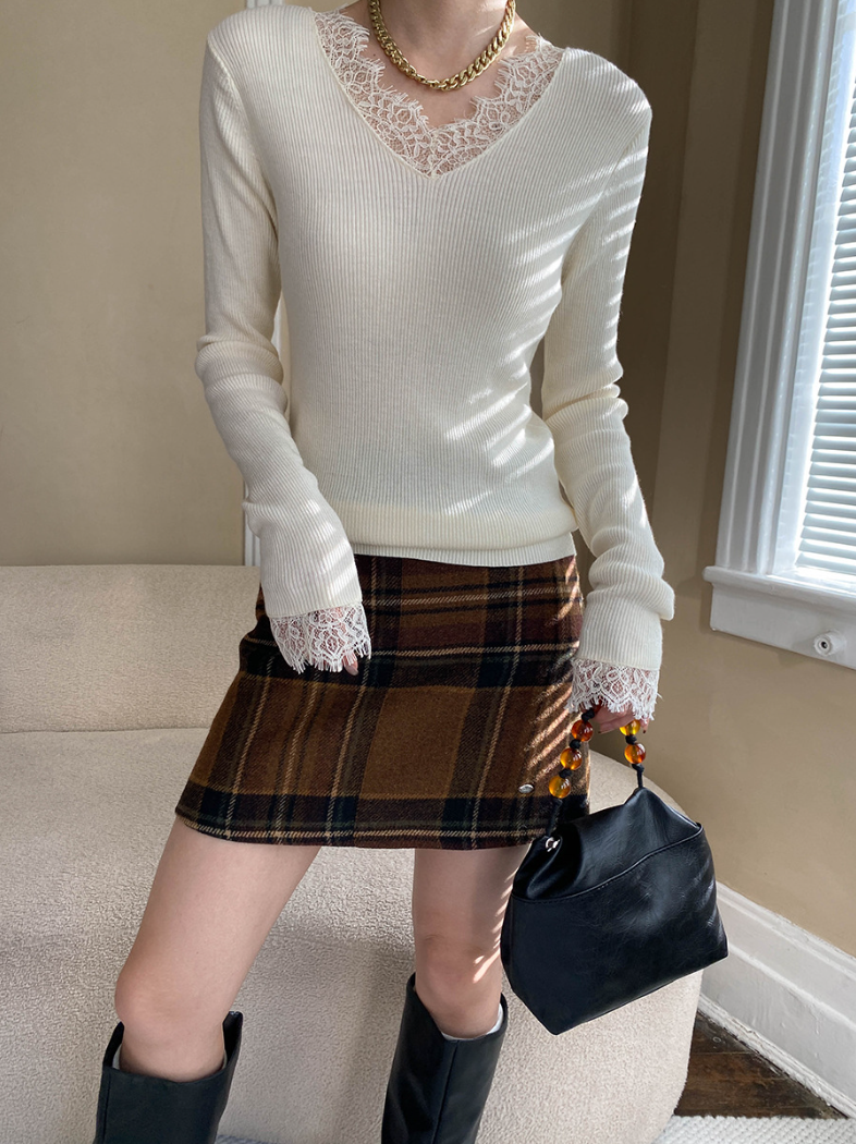 チェックツイードミニスカート