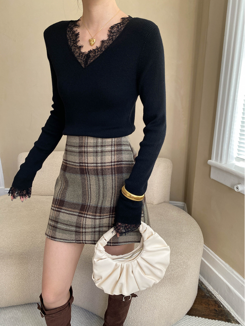 チェックツイードミニスカート