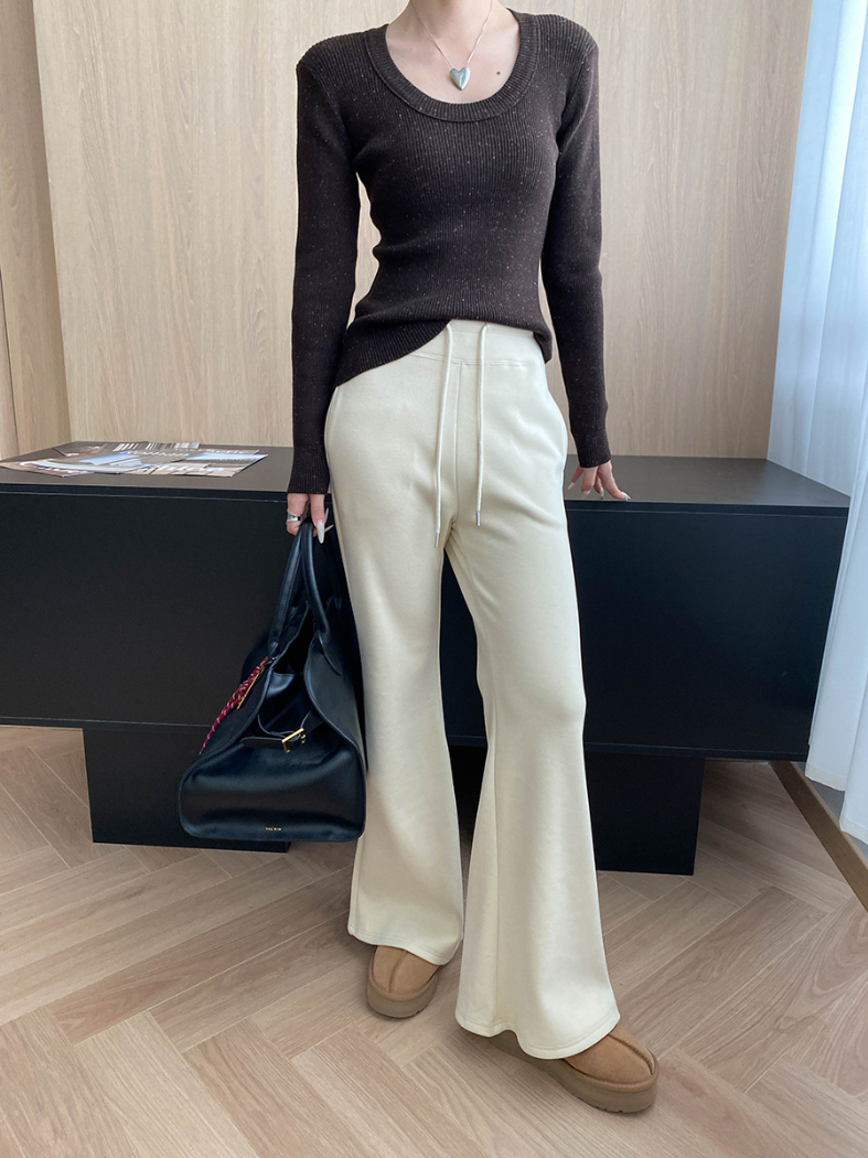 【即納】ネップリブタイトニットトップス