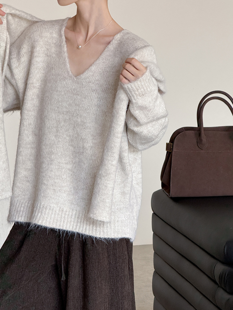 【11/7(金)PM12:00~販売START】ニットショール付きVネックプルオーバー