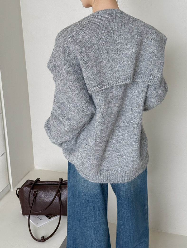 【11/7(金)PM12:00~販売START】ニットショール付きVネックプルオーバー