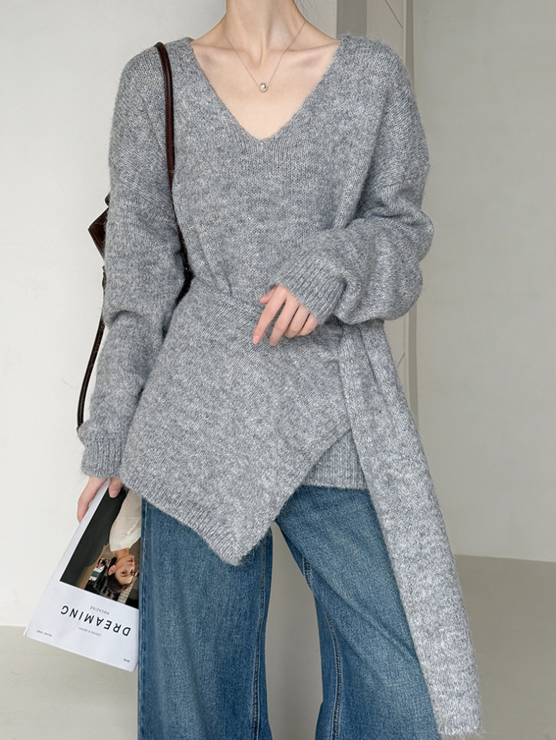 【11/7(金)PM12:00~販売START】ニットショール付きVネックプルオーバー