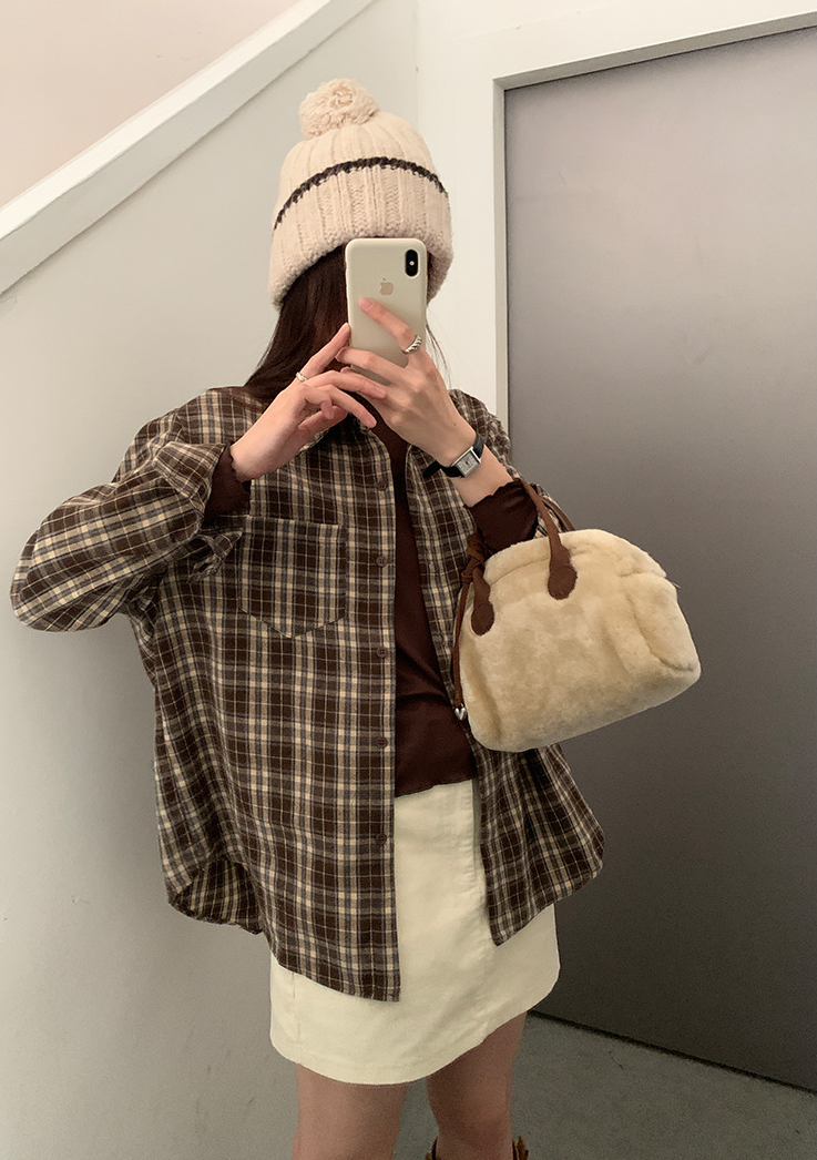 【11/7(金)PM12:00~販売START】ブラウンチェックオーバーシャツ