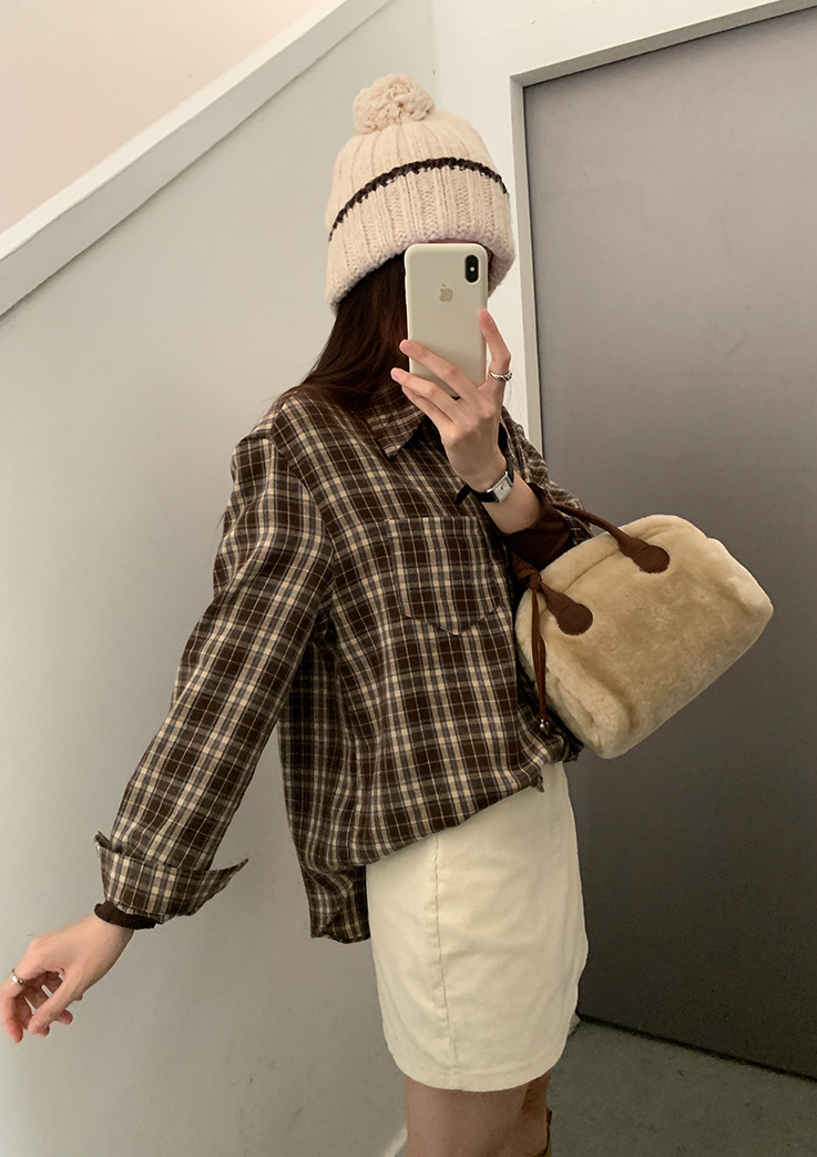 【11/7(金)PM12:00~販売START】ブラウンチェックオーバーシャツ