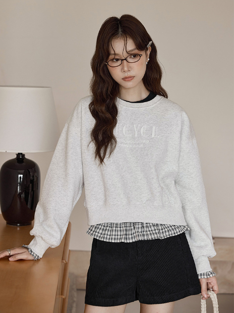 ショート丈ロゴスウェット