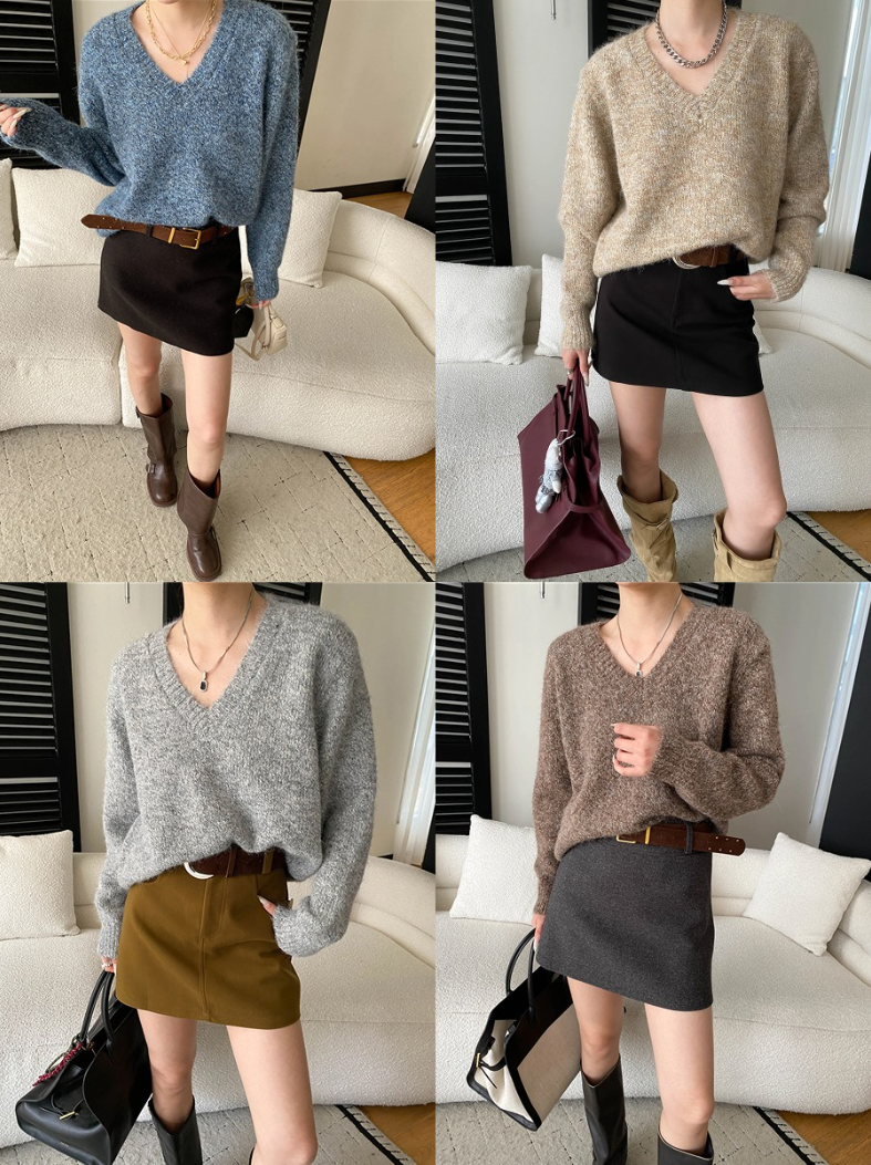 【11/28(金)PM12:00~販売START】Vネックループニットプルオーバ―