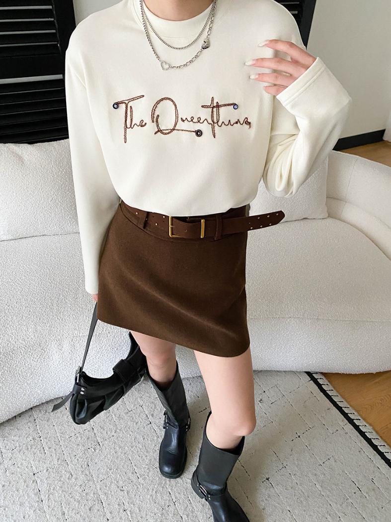 【11/28(金)PM12:00~販売START】ベルト付きウールライクミニスカート