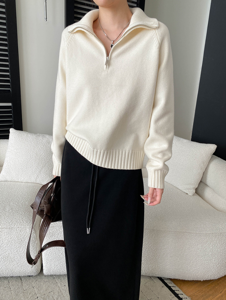 【11/28(金)PM12:00~販売START】ハーフジップハイネックニットプルオーバー