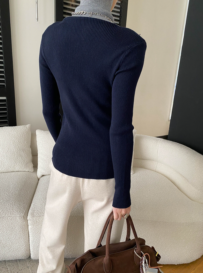 【11/28(金)PM12:00~販売START】ディープVレイヤードリブニットトップス