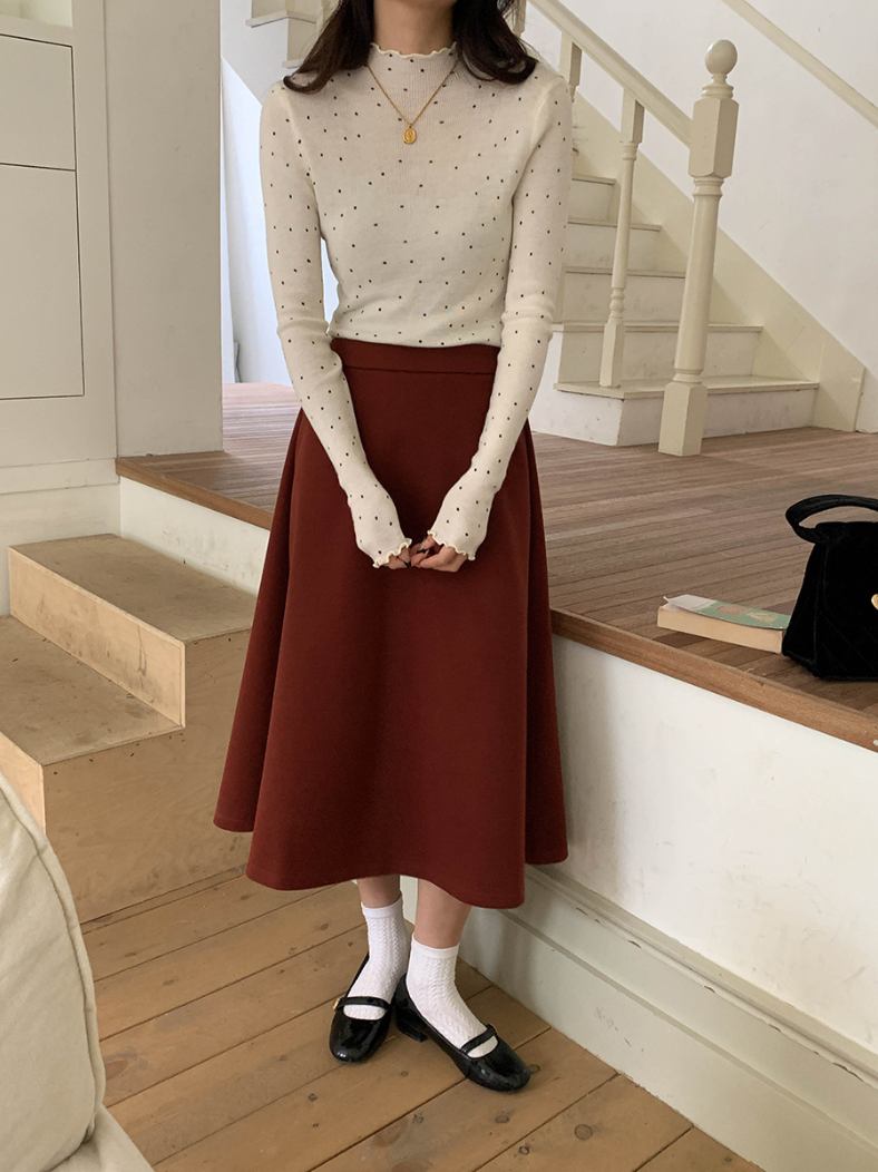 【11/28(金)PM12:00~販売START】ドットリブスリムフィットメロウトップス