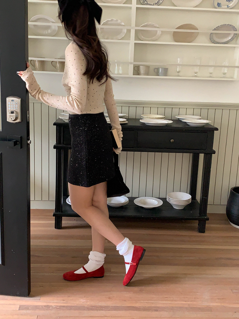 【11/28(金)PM12:00~販売START】ドットリブスリムフィットメロウトップス