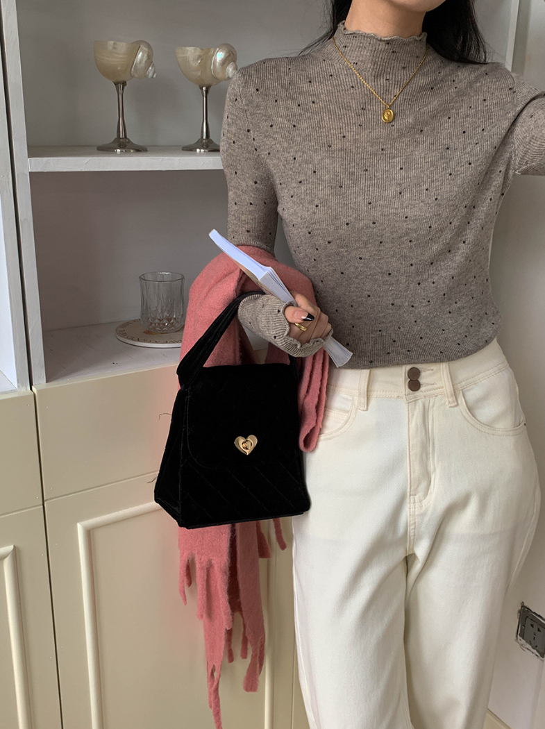 【11/28(金)PM12:00~販売START】ドットリブスリムフィットメロウトップス