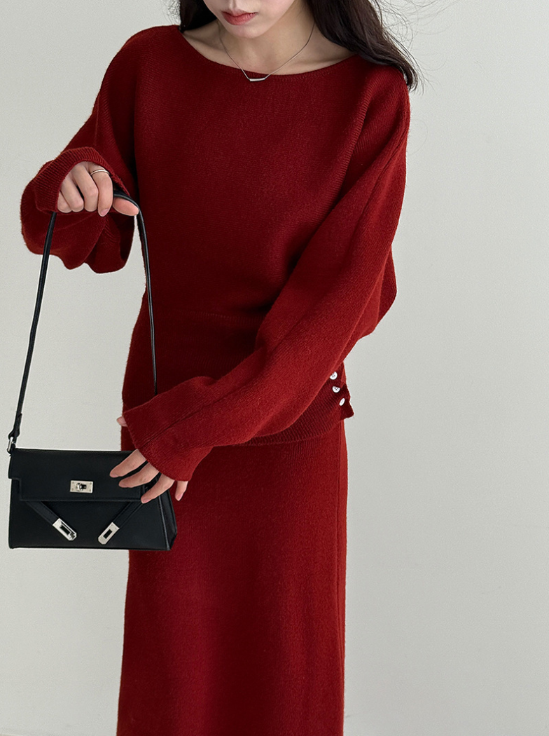 【11/28(金)PM12:00~販売START】ボタンディテールニットセットアップ