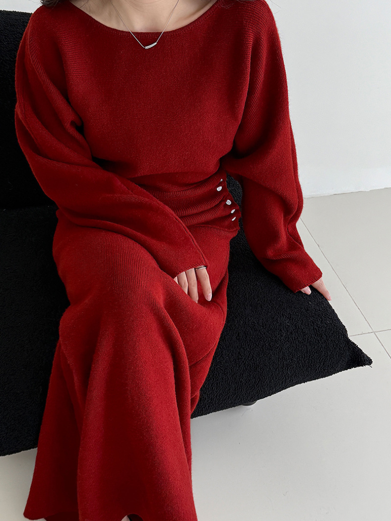 【11/28(金)PM12:00~販売START】ボタンディテールニットセットアップ