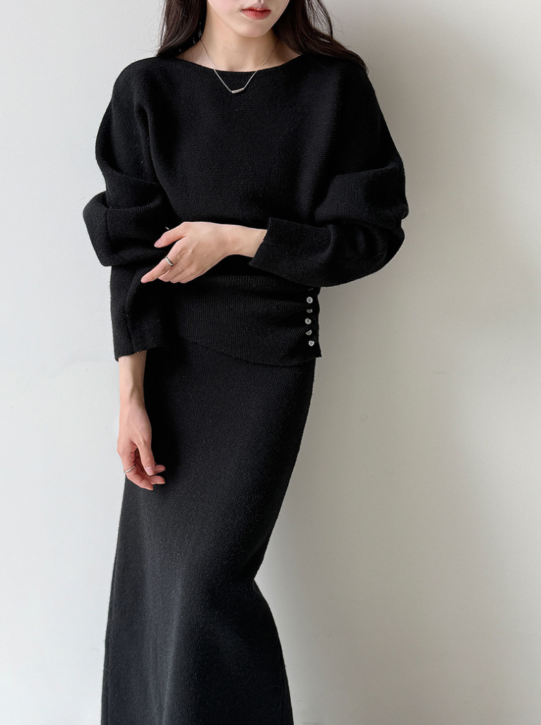 【11/28(金)PM12:00~販売START】ボタンディテールニットセットアップ