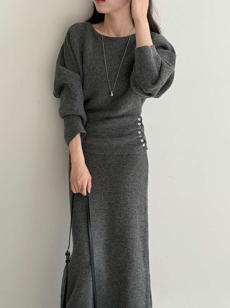 【11/28(金)PM12:00~販売START】ボタンディテールニットセットアップ