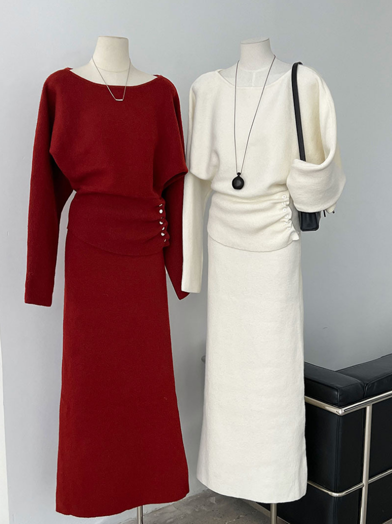 【11/28(金)PM12:00~販売START】ボタンディテールニットセットアップ