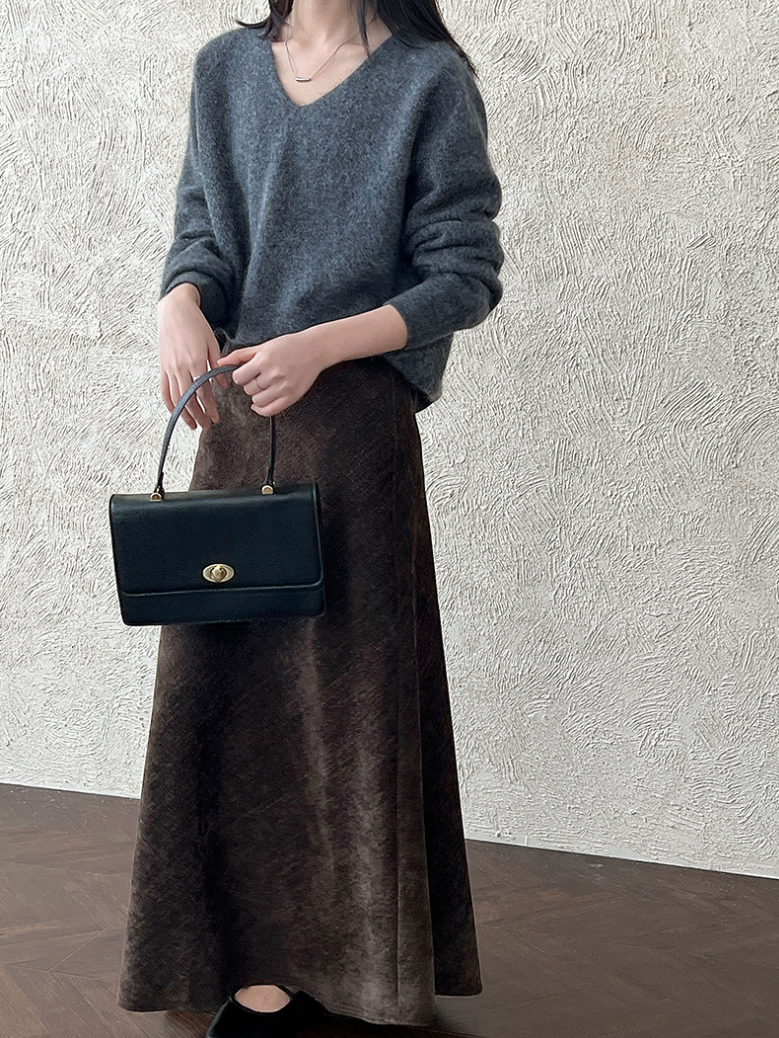 フロストタッチAラインロングスカート