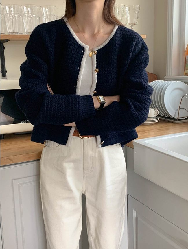 ヴィンテージコントラストニットカーディガン