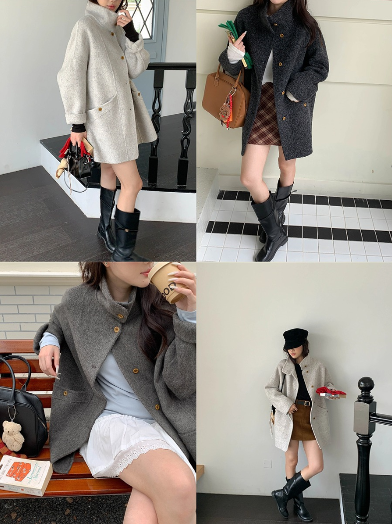 【12/19(金)PM12:00~販売START】クラシックスタンドネックウールハーフコート