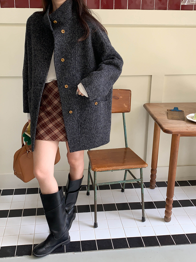 【12/19(金)PM12:00~販売START】クラシックスタンドネックウールハーフコート